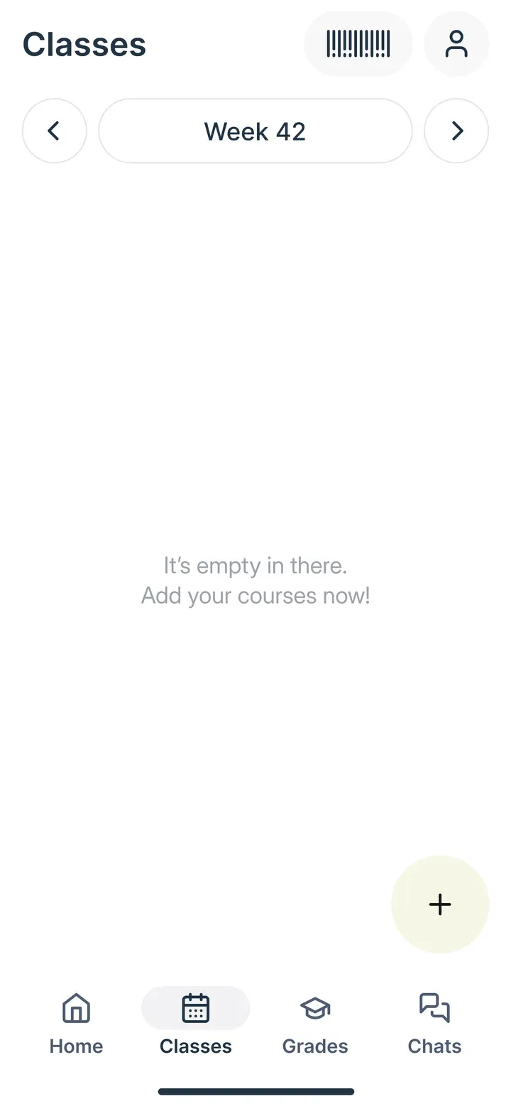 Classes and grades, step 1: Empty