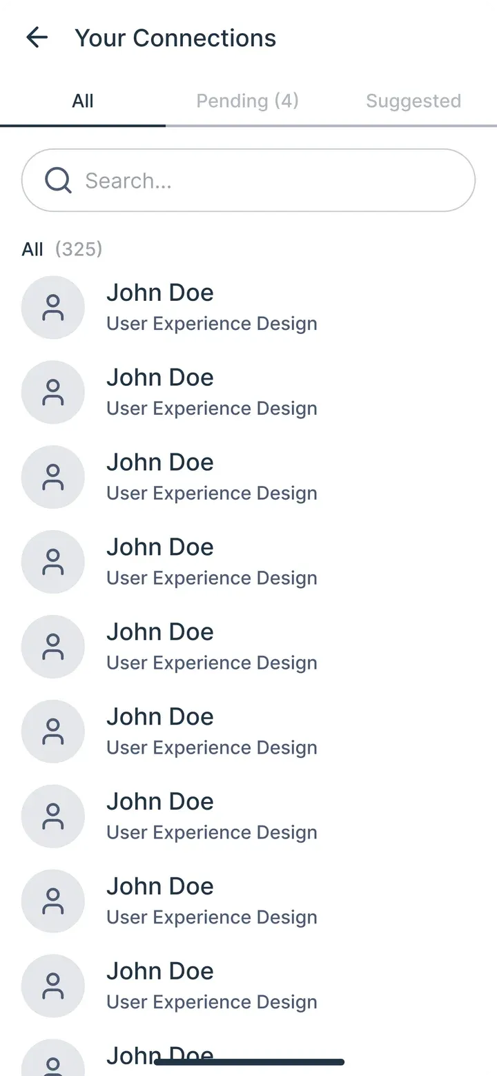 Profile, step 3: Connections